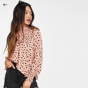 Peach ruffled ASOS blouse